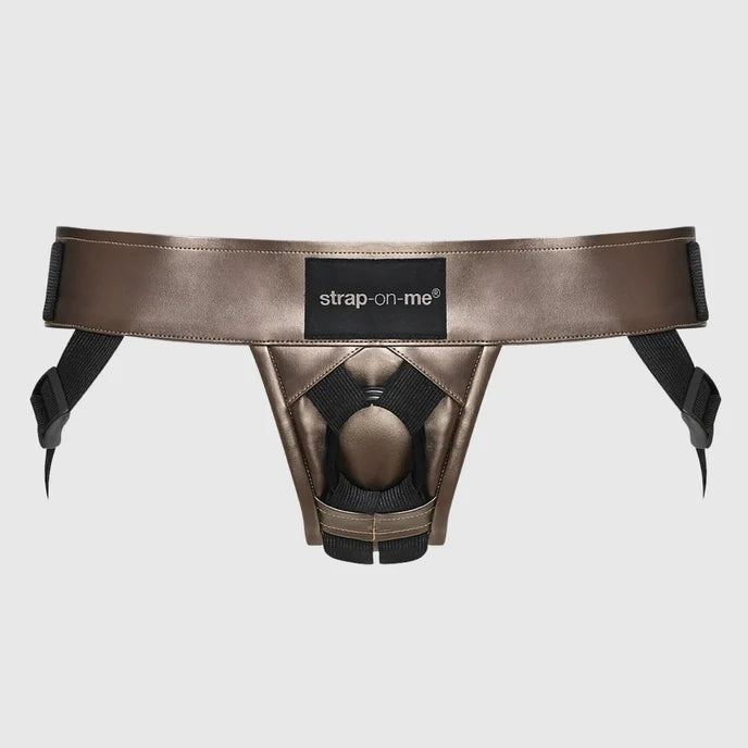 Curious Strap-On Harness by Strap-on-me in Bronze Leatherette