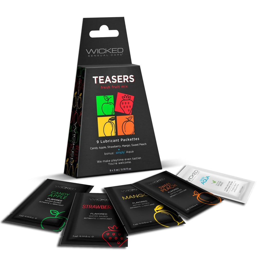 Wicked Teasers Fresh Fruit Flavors Lube Mix - 9 Assorted 3ml Foils