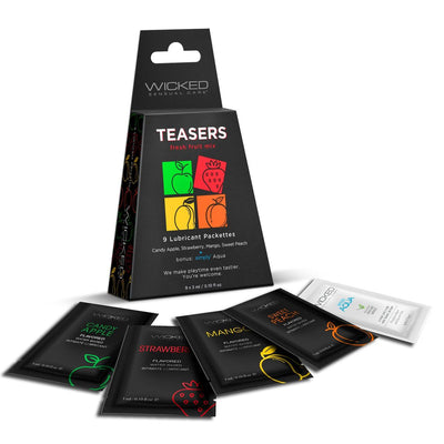 Wicked Teasers Fresh Fruit Flavors Lube Mix - 9 Assorted 3ml Foils