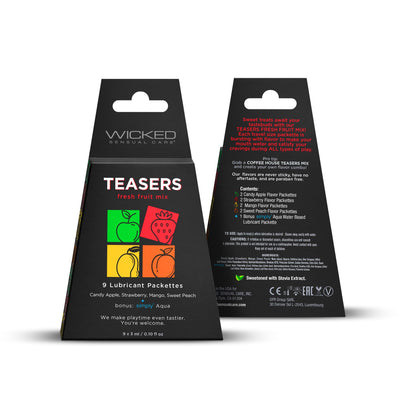 Wicked Teasers Fresh Fruit Flavors Lube Mix - 9 Assorted 3ml Foils