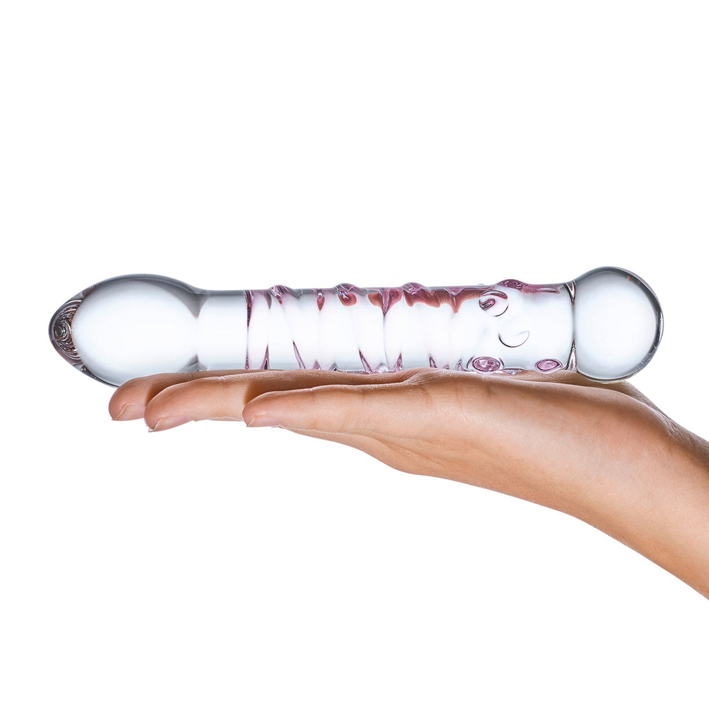 Gläs Spiral Staircase Full Tip Pink Dildo