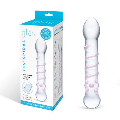 Gläs Spiral Staircase Full Tip Pink Dildo