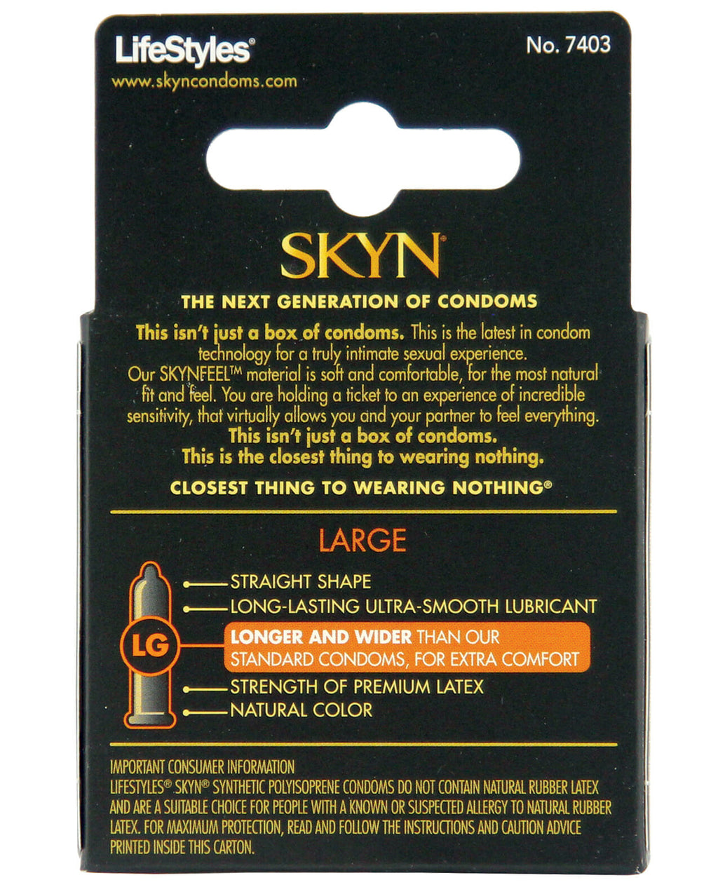 Lifestyles SKYN Large Non-Latex - 3 pk