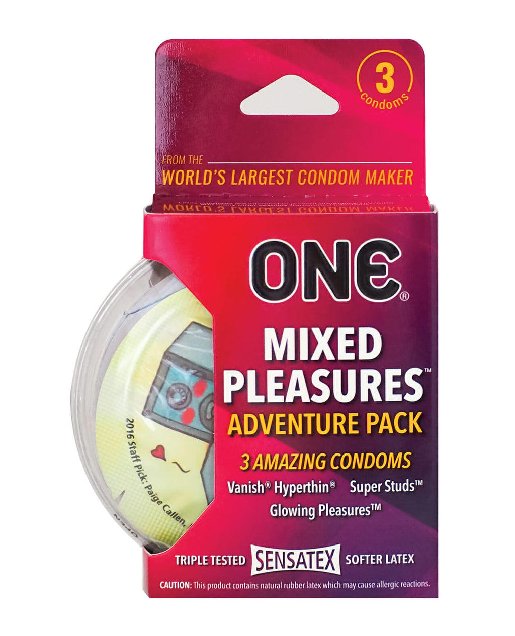 One Mixed Pleasures Adventure Pack Condoms - 3 pk