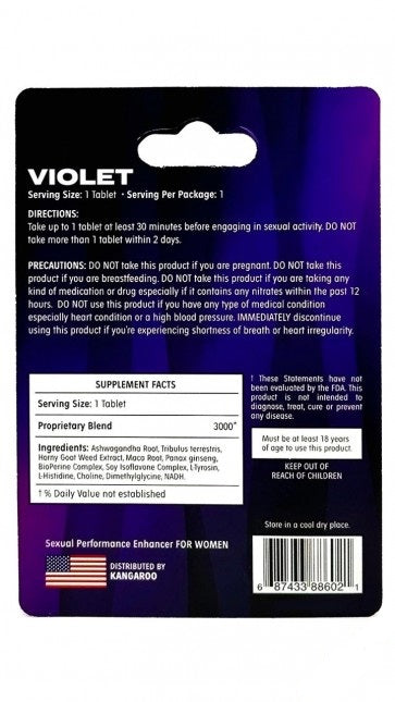 Kangaroo Violet Woman's Libido Enhancer - 1 Pill