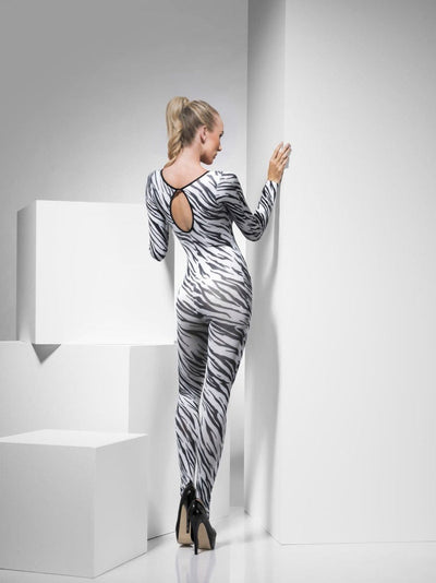 Black/White Zebra Print Bodysuit - O/S
