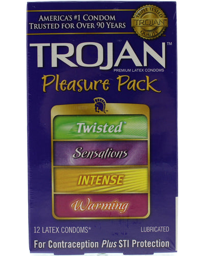 Trojan Pleasure Pack Lubricated Condoms - 12 pk