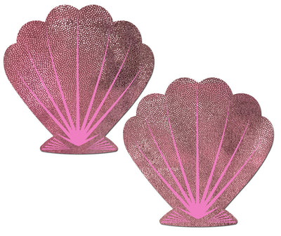Mermaid Seashell Pasties - Liquid Baby Pink/Pink Print
