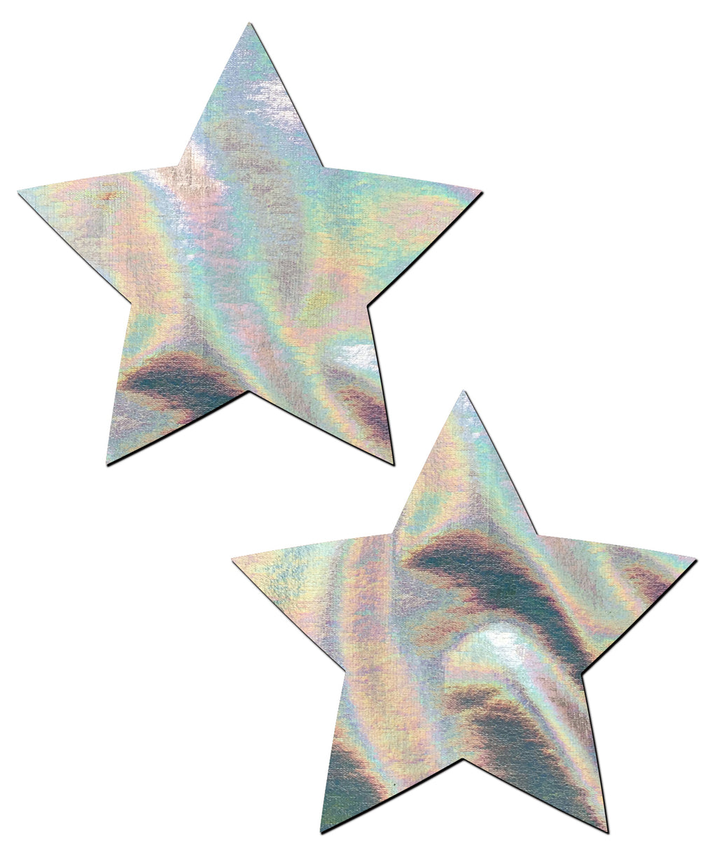 Holographic Star Pasties - Silver