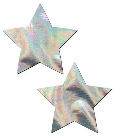 Holographic Star Pasties - Silver