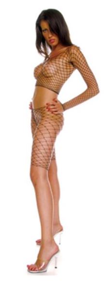 Diamond Net Long Sleeved Top & Matching Bike Shorts