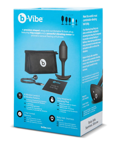 b-Vibe Vibrating Weighted Snug Plug M - Black