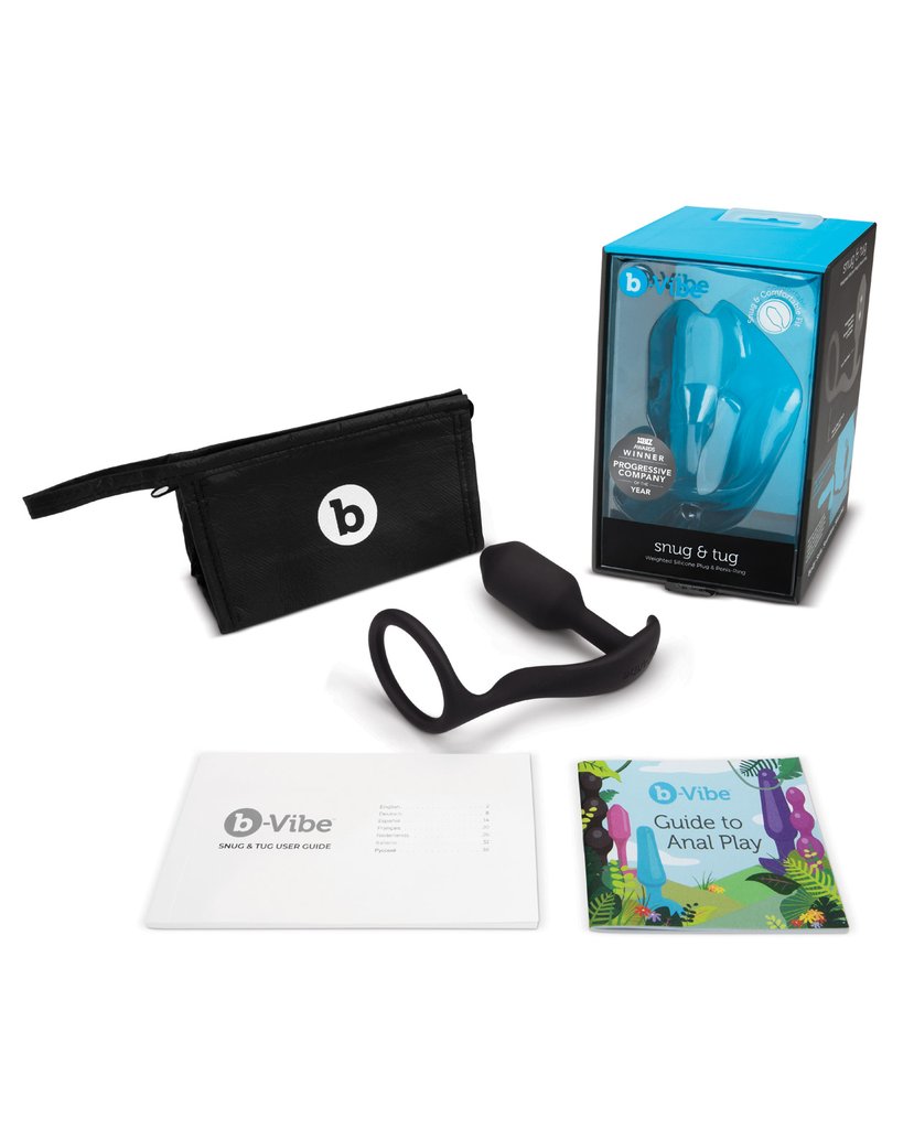 b-Vibe Snug & Tug Weighted Silicone Plug & Penis Ring