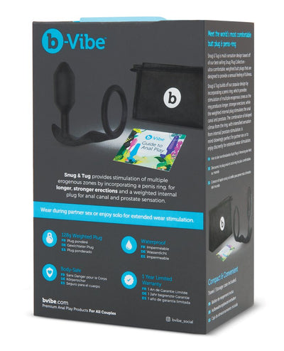 b-Vibe Snug & Tug Weighted Silicone Plug & Penis Ring