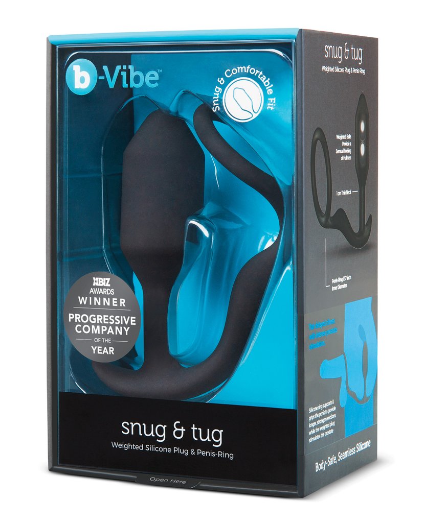 b-Vibe Snug & Tug Weighted Silicone Plug & Penis Ring