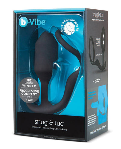 b-Vibe Snug & Tug Weighted Silicone Plug & Penis Ring