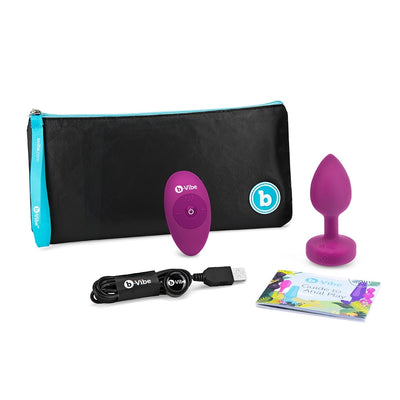 b-Vibe Vibrating Jewel Plug - Fuchsia