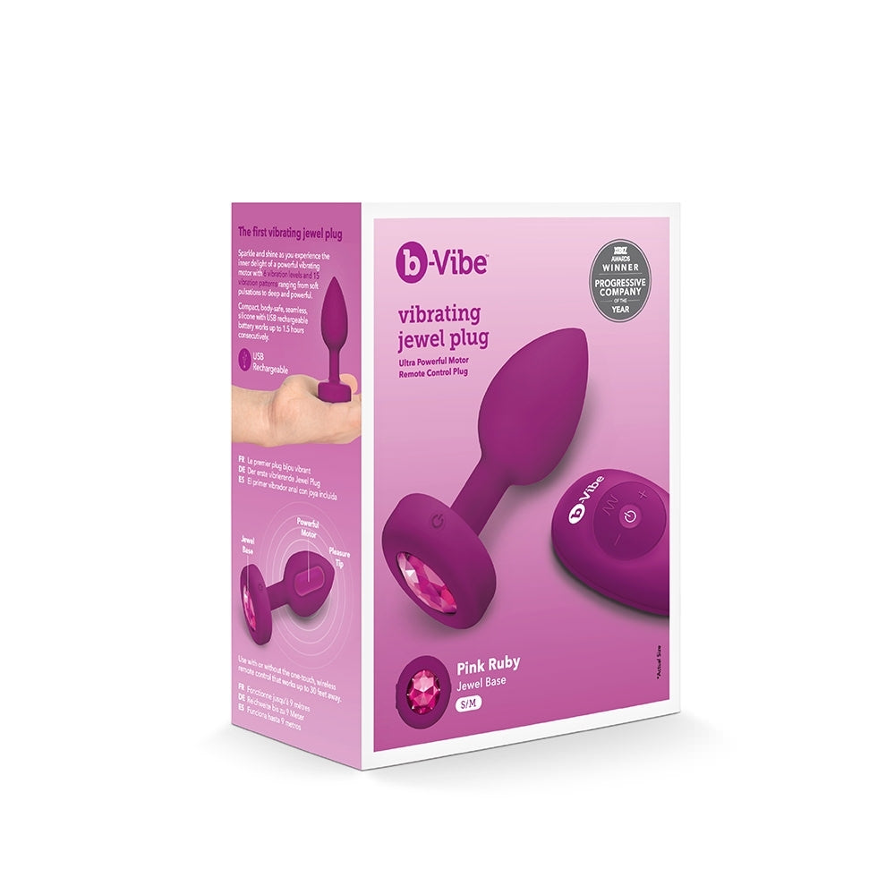 b-Vibe Vibrating Jewel Plug - Fuchsia