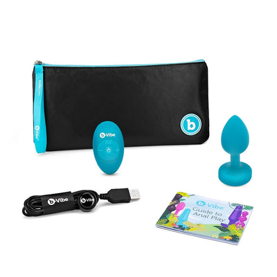 b-Vibe Vibrating Jewel Plug - Teal