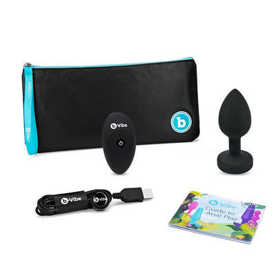 b-Vibe Vibrating Jewel Plug - Black