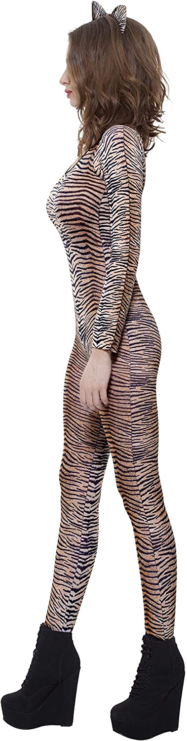 Brown Tiger Print Bodysuit - O/S