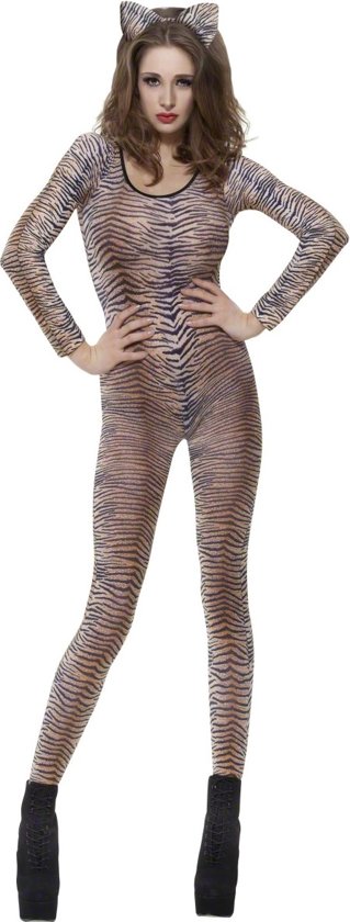 Brown Tiger Print Bodysuit - O/S