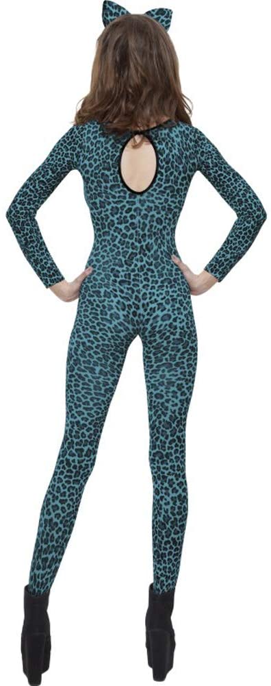 Blue Leopard Print Bodysuit - O/S