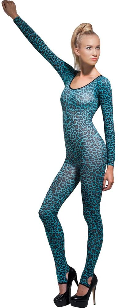 Blue Leopard Print Bodysuit - O/S