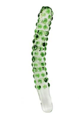 Glass Erotic Play Dresden Green Studded Probe