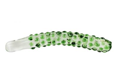 Glass Erotic Play Dresden Green Studded Probe