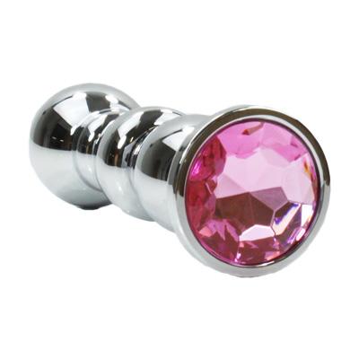 Metal Pleasure Play Graduated Metal Butt Plug - Pink Jewel