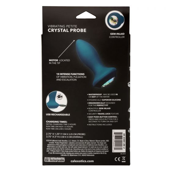 Power Gem Vibrating Petite Crystal Probe - Teal