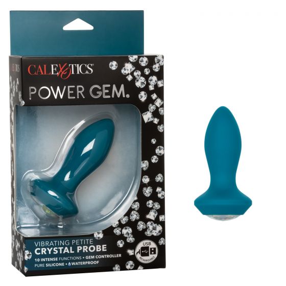 Power Gem Vibrating Petite Crystal Probe - Teal