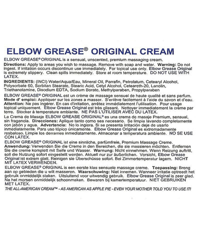 Elbow Grease Original Cream Lube - 4oz