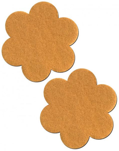 Daisy Flower Pasties - Camel Suede
