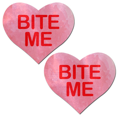 Bite Me Heart Pasties - Liquid Pink