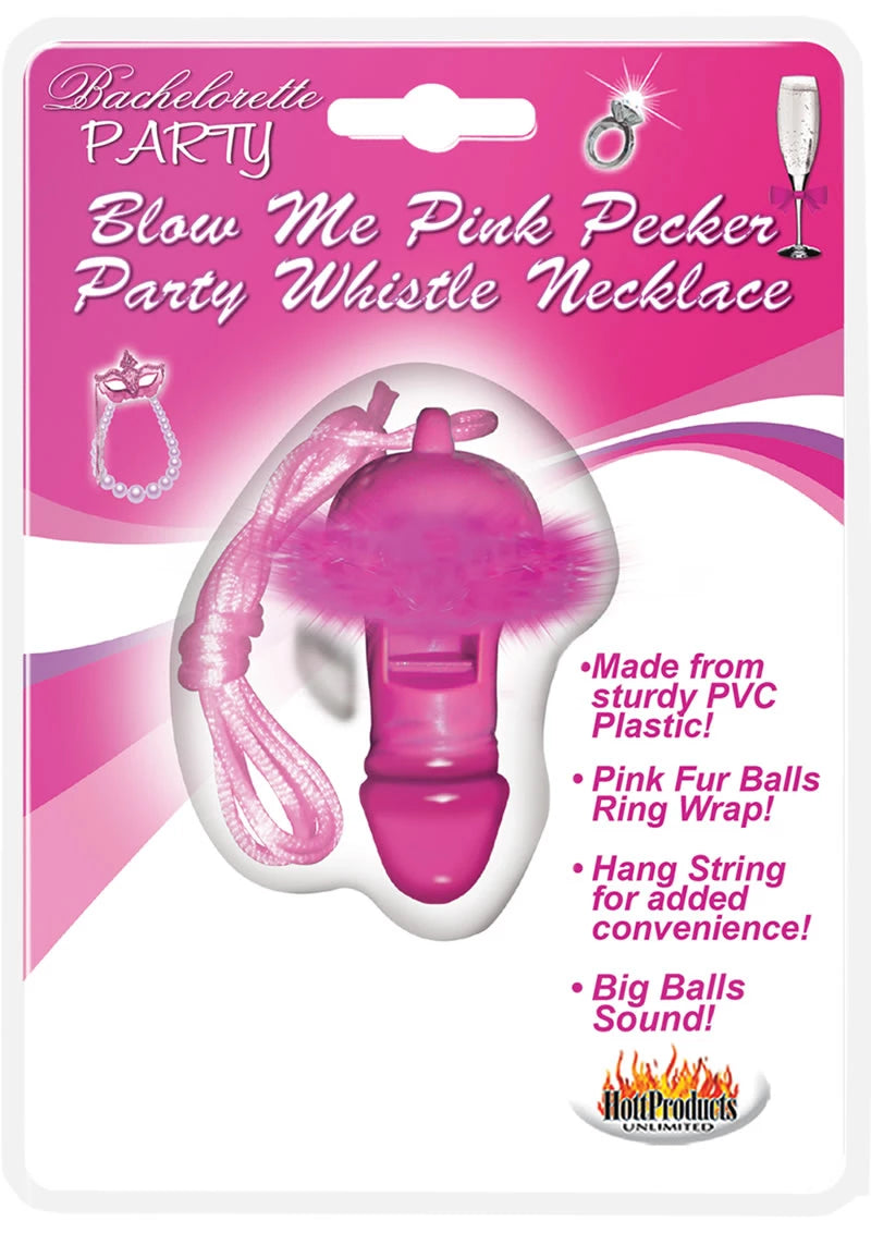 Blow Me Pink Pecker Whistle Necklace