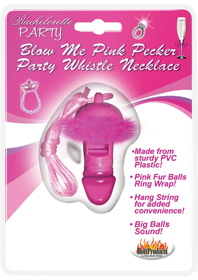 Blow Me Pink Pecker Whistle Necklace