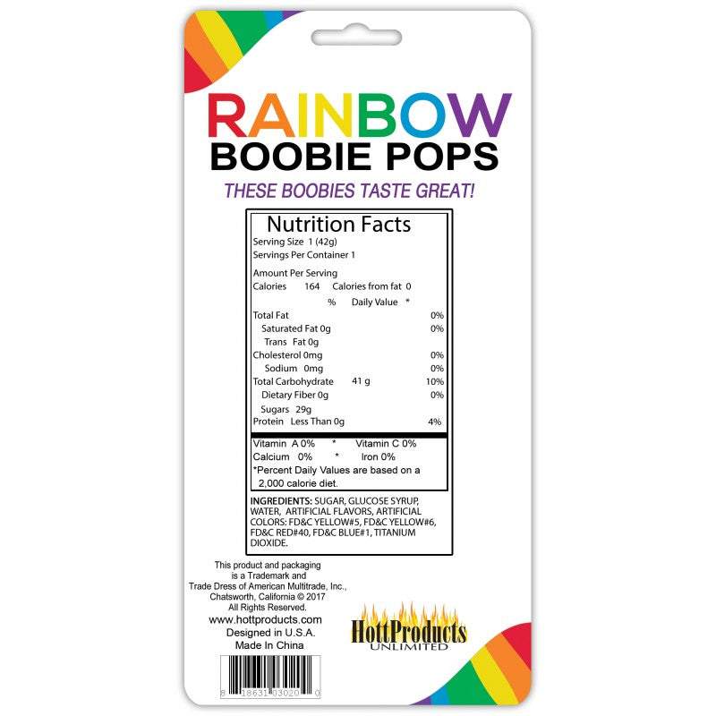 Rainbow Boobie Pops Candy