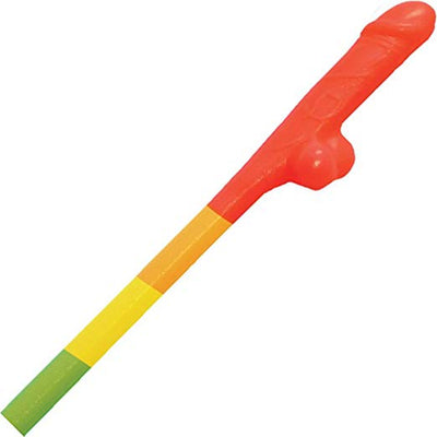Rainbow Pecker Straws - 10pk
