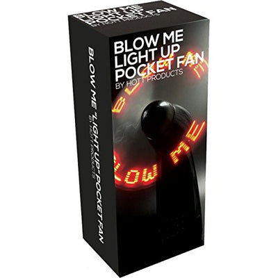 Blow Me Light Up Pocket Fan - Black