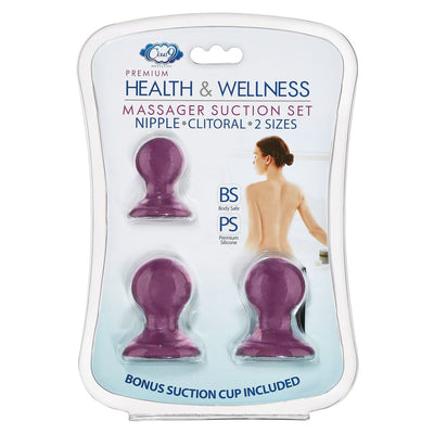 Cloud 9 Health and Wellness Nipple and Clitoral Massager Suction Set – Purple