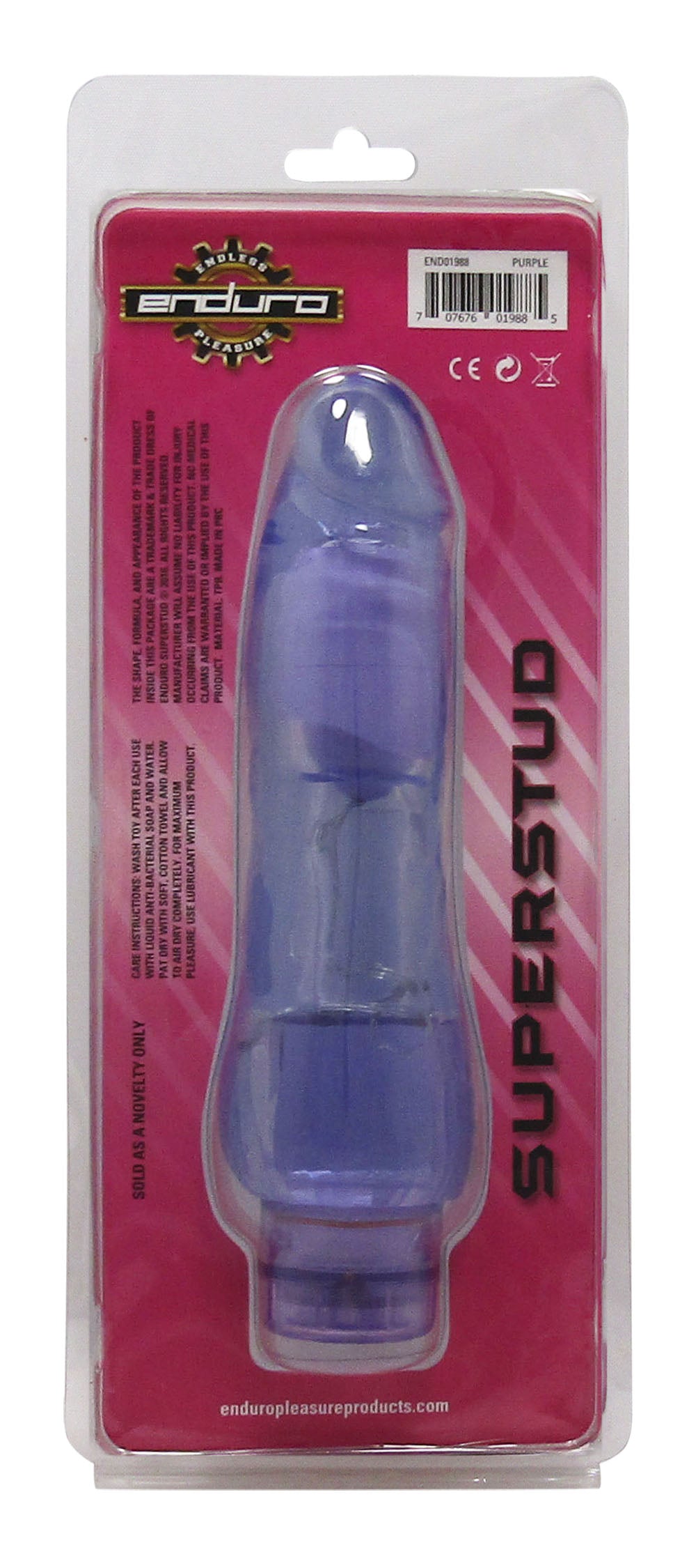 Enduro Vibrating 7.25in Purple Dildo