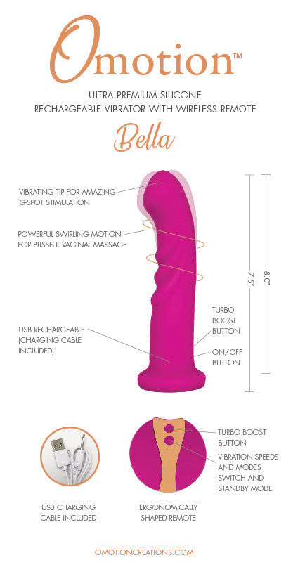 Get the Omotion Bella G-Spot Vibrator Only at Castle Megastore Get the Omotion Bella G-Spot Vibrator Only at Castle Megastore